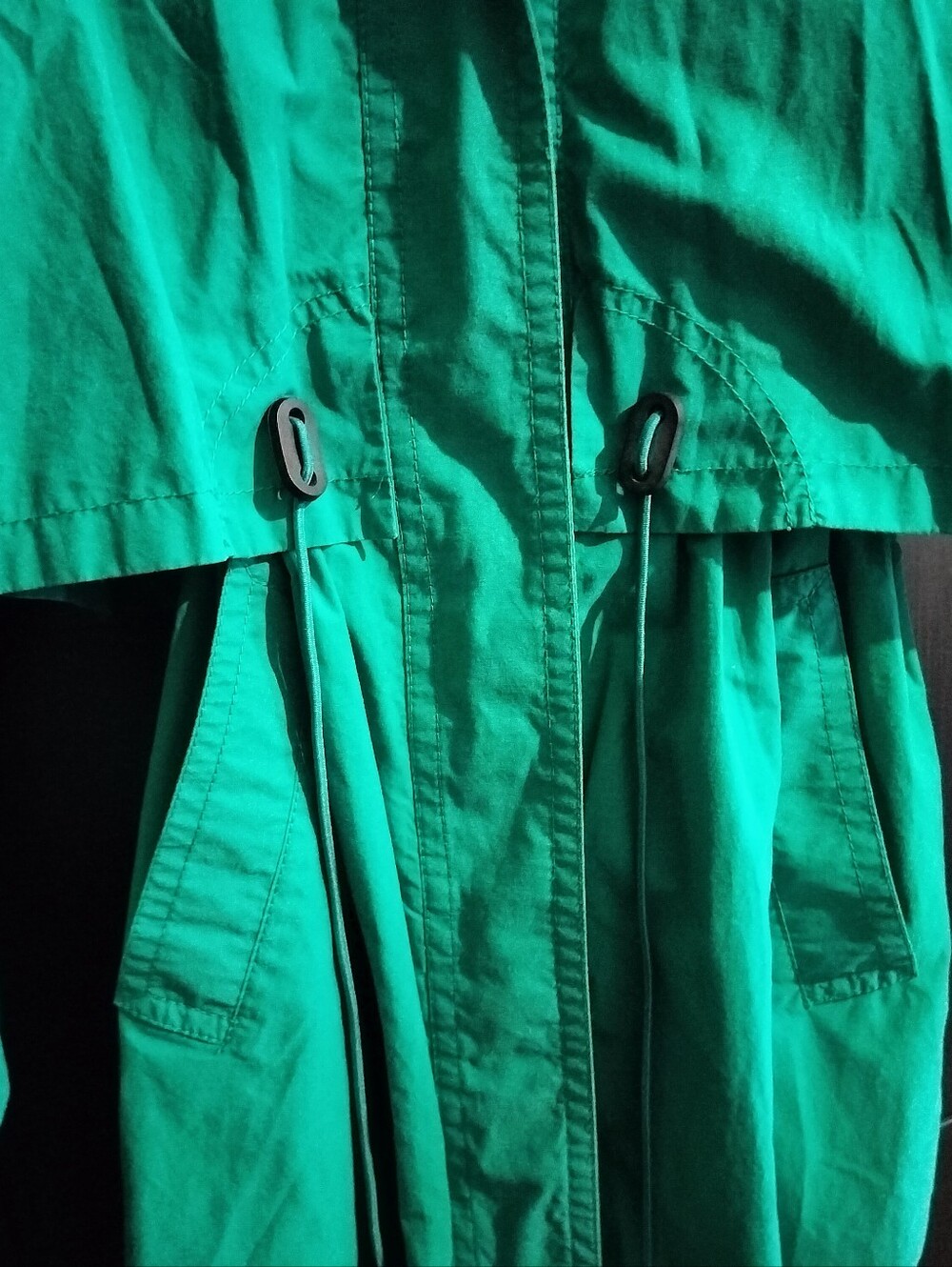 Mint Rare Vintage London Fog Green Trench Coat Cinch Waist - XS Petite/Small - Picture 3 of 8